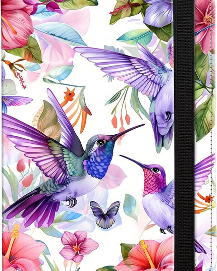 Passport Holder,Cute Passport Cover,Travel Wallet with Credit Card Slots Rfid passport Wallet Waterproof Documents Organizer Women Men (Hummingbirds flowers)