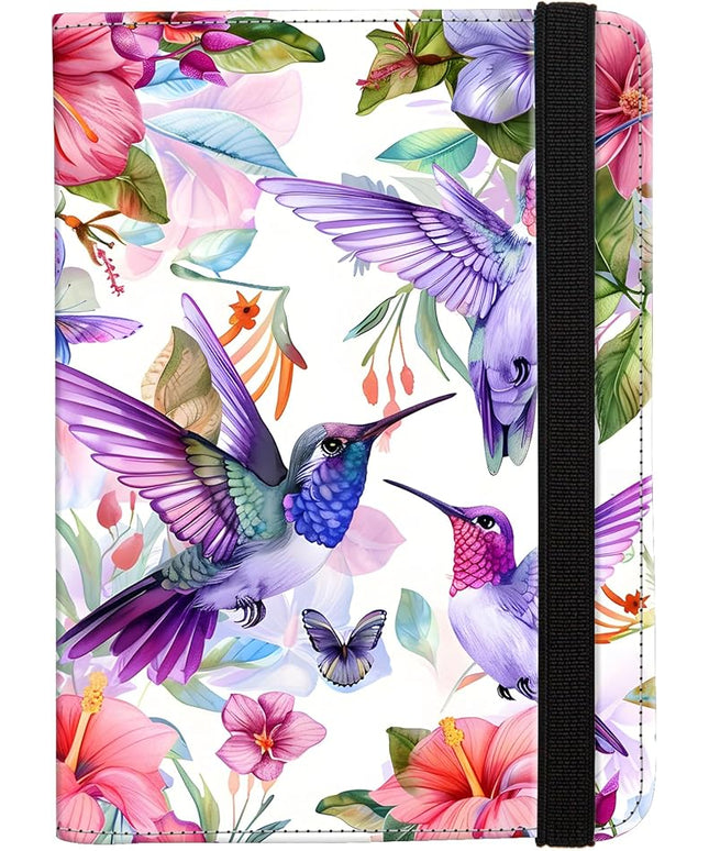 Passport Holder,Cute Passport Cover,Travel Wallet with Credit Card Slots Rfid passport Wallet Waterproof Documents Organizer Women Men (Hummingbirds flowers)