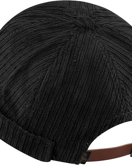 CLAPE Brimless Beanie Hat Corduroy Watch Cap Rolled Cuff Docker Cap Leon Skull Harbour Hat Unisex