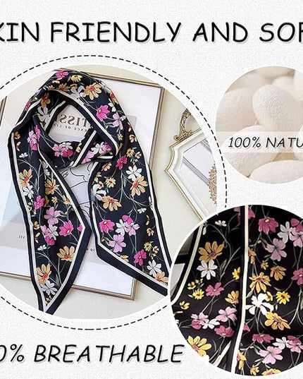 Dailyacc Hair Scarf for Women Fashion Silky Satin Headscarf Wrap Breathable Lightweight Neck Scarves For Handbag