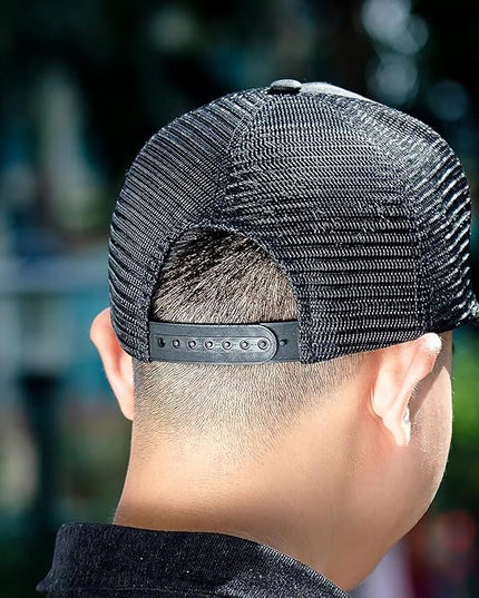 TZ Promise Men Women Plain Cotton Trucker Cap with Breathable Mesh Back, Snapback Baseball Hats