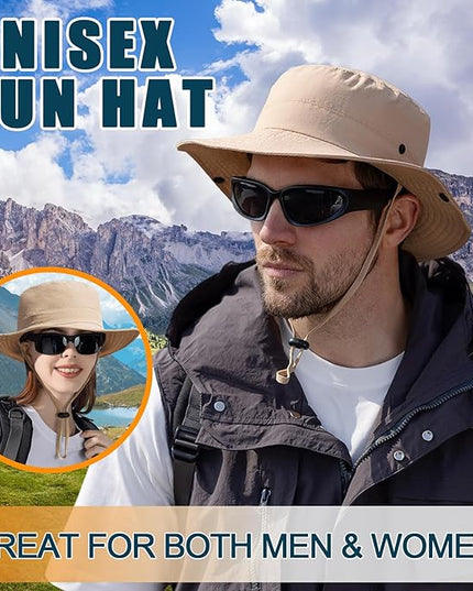 Sun Hats for Men Women Fishing Hat UPF 50+ Quick Dry Foldable Bucket Hat Adjustable Safari Hat for Beach Hiking