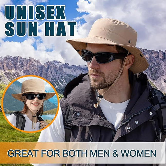 Sun Hats for Men Women Fishing Hat UPF 50+ Quick Dry Foldable Bucket Hat Adjustable Safari Hat for Beach Hiking