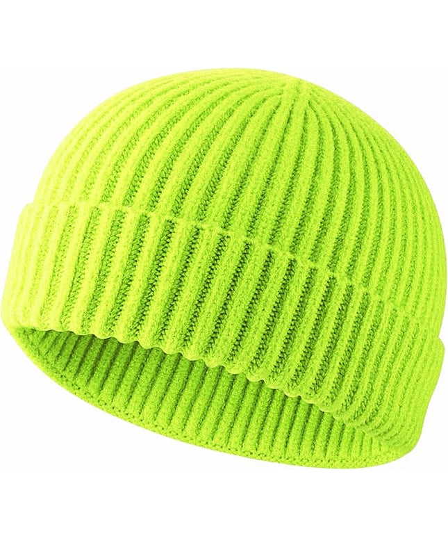 ROYBENS Swag Wool Knit Cuff Short Fisherman Beanie for Men Women, Winter Warm Hats
