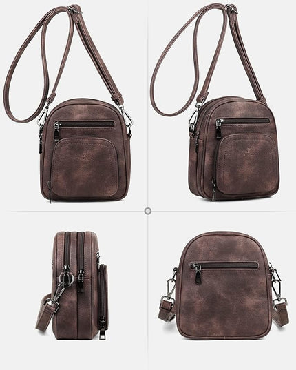 FADEON Small Purses for Women Crossbody Bags, Designer PU Leather Mini Cross Body Purse Travel Shoulder Bag Card Slots