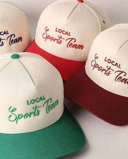 MIRMARU Two-Tone Vintage Canvas Trucker Hats for Men & Women, Adjustable Size Baseball Caps with Trendy Embroidered Design