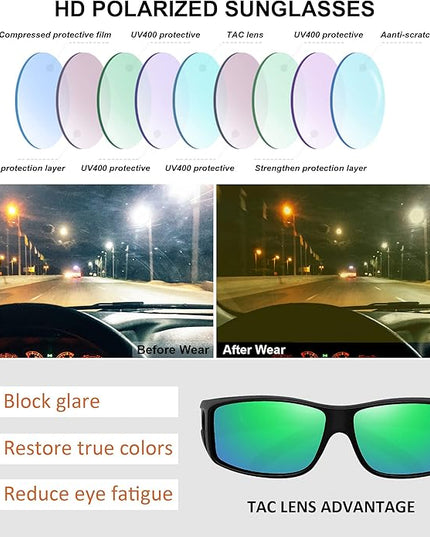 MEETSUN Fit Over Glasses Sunglasses for Men Women,Wrap Around Sunglasses Polarized UV400 Protection
