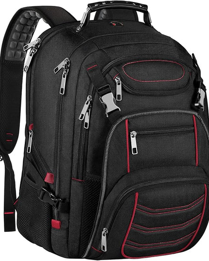 18.4 Laptop Backpack for Men, Extra Large Gaming Laptops Backpack with USB Charger Port, TSA Friendly Big Capacity Heavy Duty Travel Computer Bag RFID Anti-theft Pocket Backbag,21.2*15.5*11.5inch Red