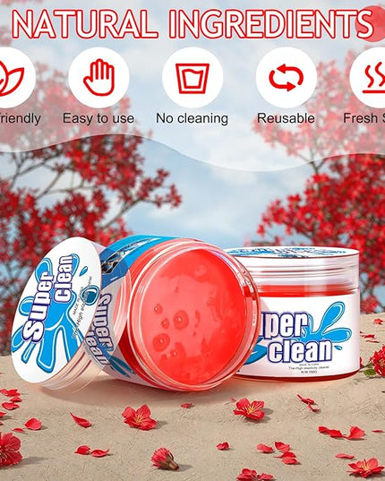 Car Cleaning Gel Car Cleaning Putty Car Putty Car Interior Cleaner Car Slime Car Detailing Kit Car Accessories Gifts for Men Women Stocking Stuffers Red
