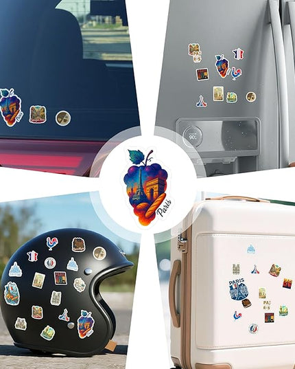100PCS Paris Stickers Pack Travel Vinyl Waterproof France Sticker for Teens Adults Aesthetic Decal Decorative Funny Car Bumper Decals Water Bottle Helmet Phone Birthday Gift