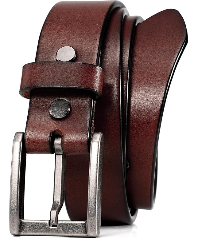 WOLFANT Thicken Full Grain Heavy Duty Belts for Men,100% Italian Real Solid Leather