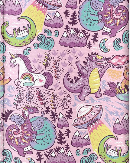 Passport Cover for Kids, Women and Men, Cute Travel Passport Holder (Dragon Yeti Pattern)