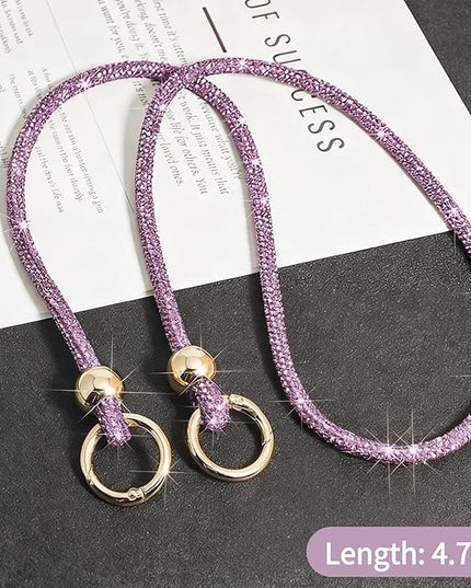 Crystal Phone Lanyard for Women Sparkling Crossbody Phone Strap with Full Rhinestone Bling Anti-Theft Phone Strap