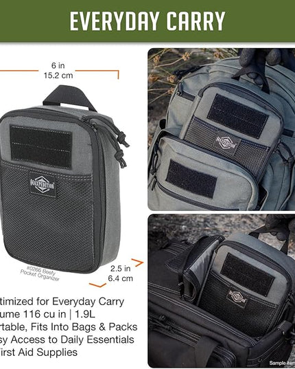 MAXPEDITION Beefy Pocket Organizer, Compact, MOLLE-Compatible, 1000D Nylon Tactical Pouch, Everyday Carry Tool and Gear Storage for Outdoor, Tactical, Survival, 0266