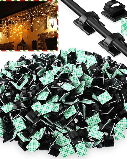 EBOOT 500 Pieces Adhesive Cable Clips Wire Clips Cable Wire Management Wire Cable Holder Clamps Cable Tie Holder for Car, Office and Home
