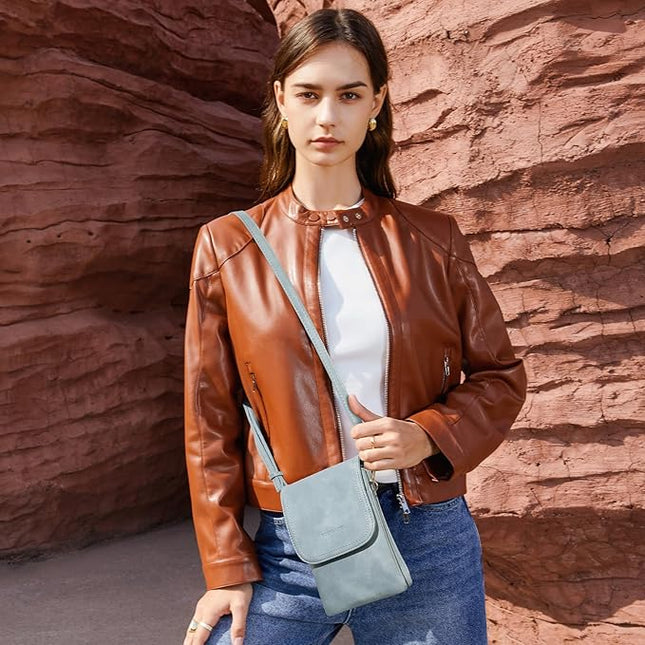 BOSTANTEN Vegan Leather Small Crossbody Bags for Women Designer Cell Phone Bag Wallet Purses Adjustable Strap