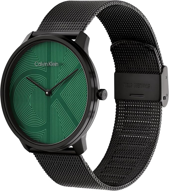Calvin Klein Women's CK Iconic - 35mm 2H Quartz Watch - Stainless Steel Mesh Bracelet - Water Resistance 30 Meters – Premium Fashion Timepiece for Everyday Style - Gift for Her