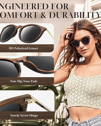 SUNGAIT Premium Vintage Round Sunglasses for Women Men Classic Retro Trendy Style