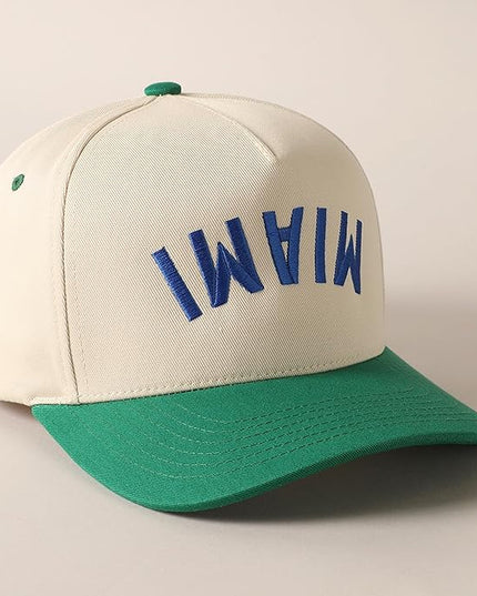 MIRMARU Two-Tone Vintage Canvas Trucker Hats for Men & Women, Adjustable Size Baseball Caps with Trendy Embroidered Design