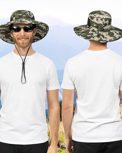 SUN CUBE Wide Brim Sun Hat Men Women, Fishing Hats Sun UV Protection, Mens Hiking Bucket Hat Safari Beach Boonie, UPF 50+