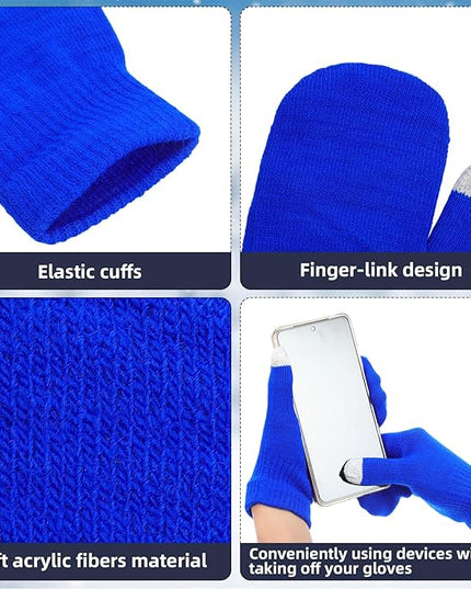 48 Pcs Bulk Winter Knit Beanies Gloves Men Women Warm Beanie Touchscreen Gloves Set Cozy Winter Accessories