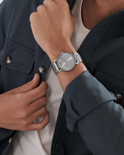 Movado Bold Evolution 2.0 Men's Watch - Swiss Quartz Movement, Stainless Steel Mesh Bracelet - 3 ATM Water Resistance - Luxury Fashion Timepiece for Him - 40mm