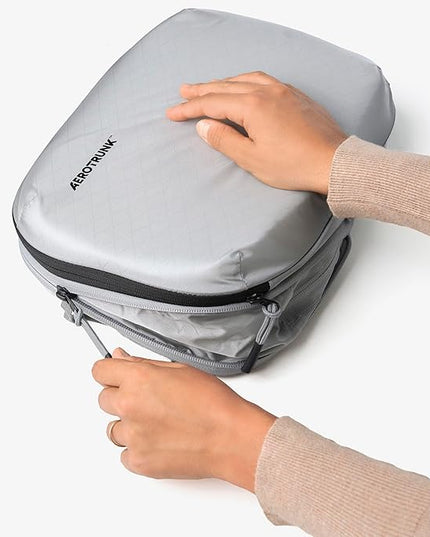 Aerotrunk Ultralight Compression Packing Cubes - Lightweight Travel Organizers for Suitcases and Luggage (3-Pack, Light Grey)