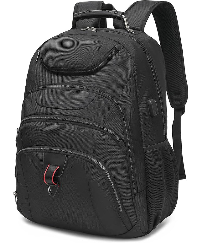 Extra Large Laptop Backpack for Men,37L Gaming Laptop Backpack,18.4Inch Travel Backpack with USB Charging Port, Business Flight Approved -Big Capacity Computer Bag College Bookbag, Black Black