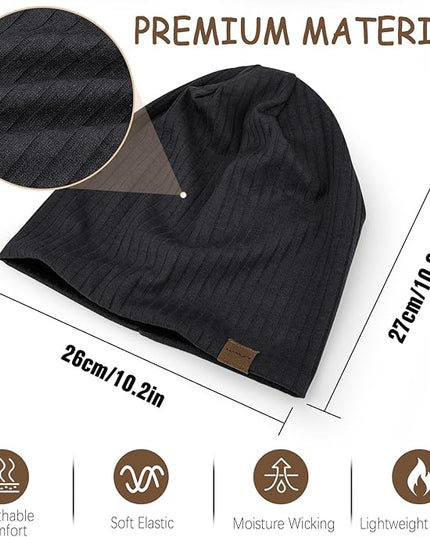 Slouchy Beanie for Men Women Soft Lightweight Running Beanie Hat Chemo Cap Skull Cap