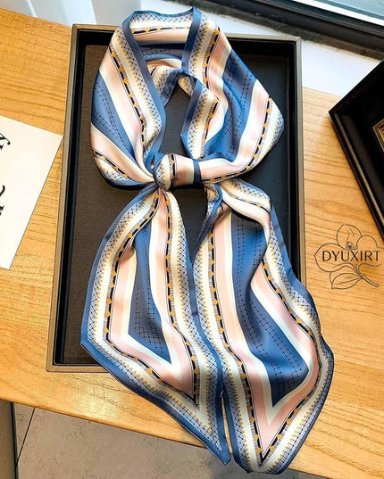Head Scarf Purse Handle Neck Satin Hair Scarfs For Bag Lightweight Silky Long Thin Women's Fashion Scarves 59 * 5.9”