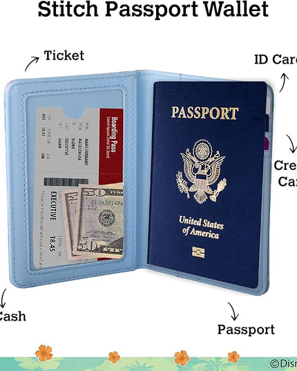 Disney Stitch Passport Cover for Women Official License, Cute Passport Book Holder, Passport Wallet, Travel Must Haves