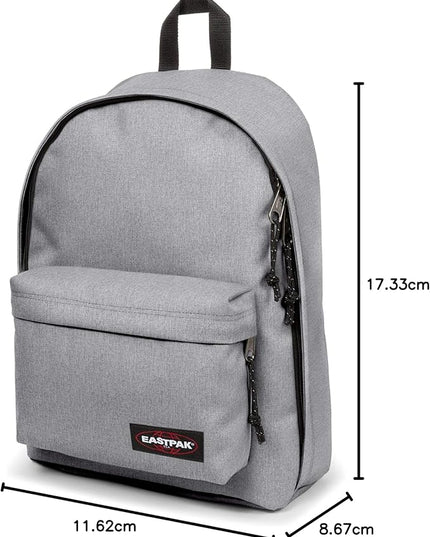 EASTPAK Out Of Office – 31L Backpack with Dual Compartments, 16” Laptop Sleeve, Security Pocket, Bottle Holder & Air Mesh Straps, Sunday Grey