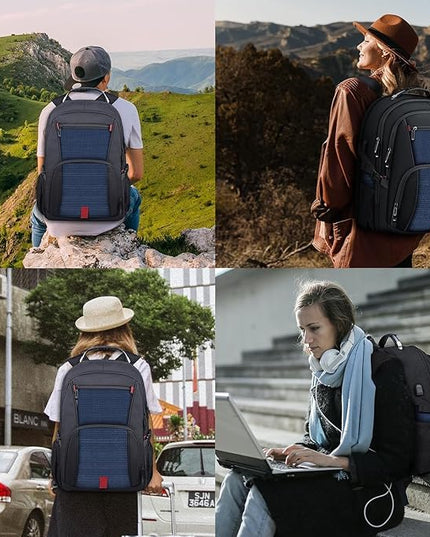 Laptop Backpack, 18.4 Inch Laptop Backpacks for Men Women with USB Port, 55L Anti Theft Water Resistant College Bussiness TSA Airline Approved Work Computer Backpack, Blue