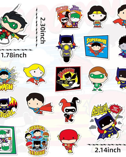 Superhero Stickers for Boys – 50PCS Cute Cartoon Stickers for Kids, Teens, Adults – Waterproof Vinyl Decal Sticker for Water Bottles, Laptop, Phone, Skateboard, Scrapbook, Party Favors, Gifts