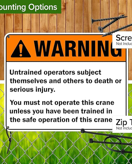 Warning Untrained Operators Subject Themselves And Others To Death Sign, 24x30 Inches, 55 mil thick HDPS (high density polystyrene), Made in USA by My Sign Center