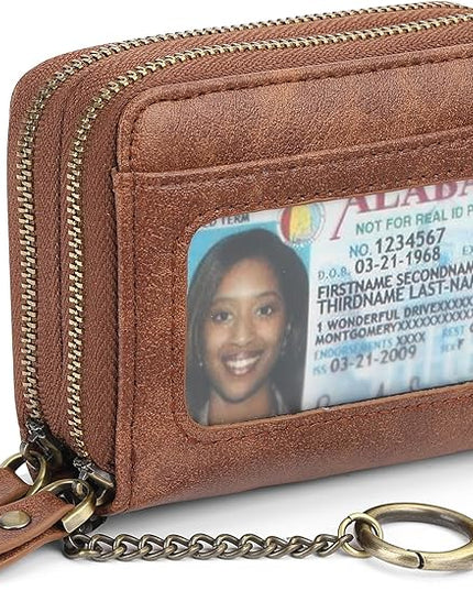 GOIACII Small Genuine Leather Wallet for Women, RFID Blocking Credit Card Holder Wallet