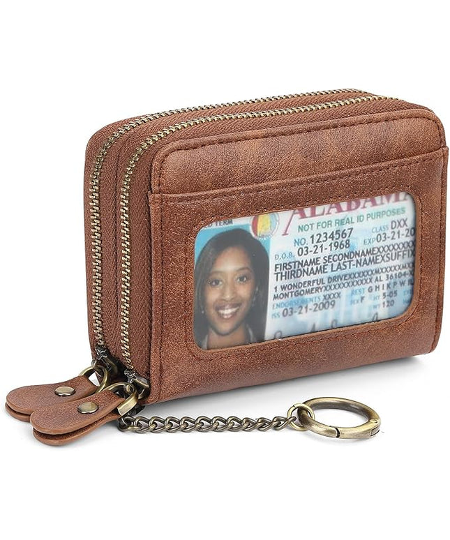 GOIACII Small Genuine Leather Wallet for Women, RFID Blocking Credit Card Holder Wallet