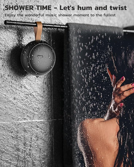 Bluetooth Speaker, IPX7 Waterproof Small Shower Speaker Wireless Bluetooth with Loud Sound, Support TF Care/Built-in Mic- for Carabiner, Beach, Camping, Hiking, Pool, Great Gift