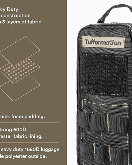 Heavy Duty Small Tool Bag Pouch Portable Utility Organizer Case with Zipper Handle. Perfect for EDC, Motorcycle, Road Bike, Electricians & More