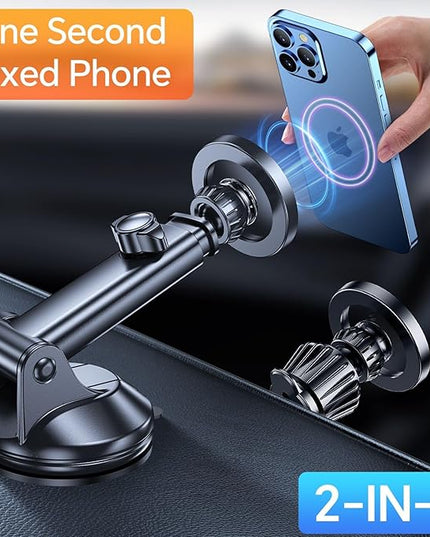 Coolpow for MagSafe Car Mount【Windshield+Vent+Dash】Magnetic Phone Holder for Car Phone Holder Mount Cell Phone Holders for Your Car Accessories Suction Phone Mount for Car Truck Stand for iPhone 17 16