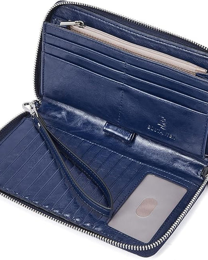 BOSTANTEN Leather Wallet for Women RFID Blocking Zip Around Credit Cards Holder Phone Clutch