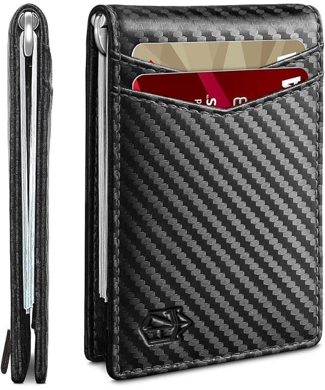 Zitahli Wallet for Men-6 Slots ID Window-Mens Wallets-Slim Wallet Classic Spring Money Clip RFID Blocking-Gift for Men