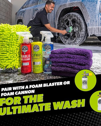 Chemical Guys Car Cleaning Kit - With Car Wash Soap, Wheel Cleaner, Total Interior, Car Wash Mitt - Interior and Exterior Wash Kit With Vehicle Cleaning and Detailing Accessories - 7 Item Kit