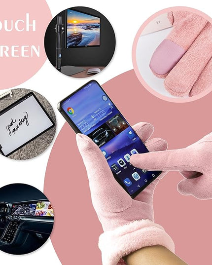 Vagasi Winter Gloves for Women, Touch Screen Cold Weather Thermal Warm Windproof Gloves, Soft Thick Fleece Lining Glove