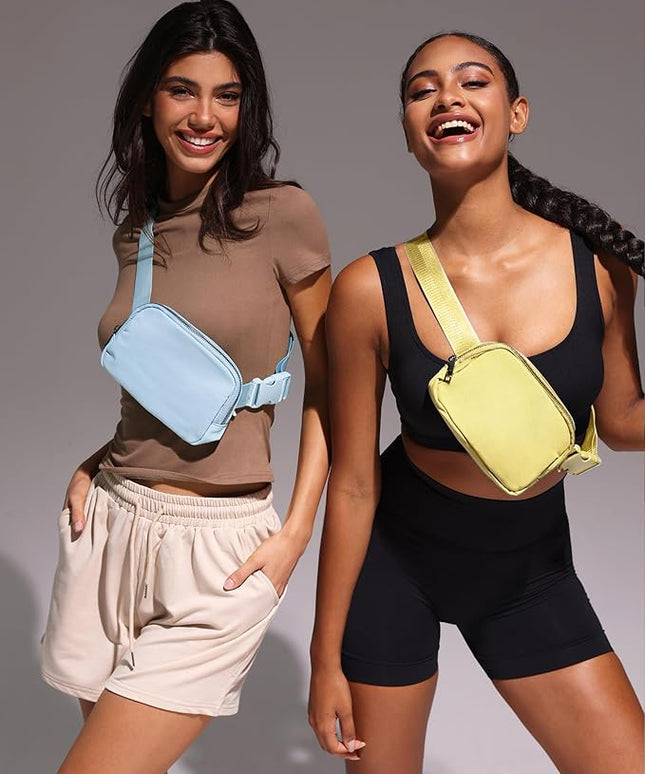 YOSHUYUKI Fanny Pack Cross Body Small Crossbody Bags for Women Men Trendy Nylon Waterproof Mini Purse Travel Running Belt Bag Lulu Dupes Bum Hip Chest Waist Pack Side Bag Must Have Fuchsia