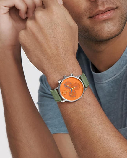 Movado Face Watch - Swiss Quartz Chronograph, Leather Strap - Classic, Timeless Luxury Fashion Timepiece for Him or Her - 43mm
