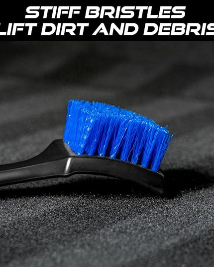 Viking Carpet Cleaning and Scrub Brush for Floor Mats, Cleaning Brush for Car Interior and Home, Black and Blue, 8.3 inch x 2.5 Inch
