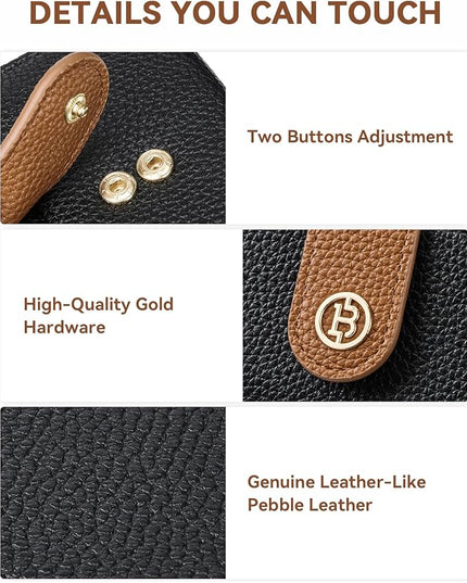 BOSTANTEN Slim Wallet for Women Small RFID Blocking Credit Card Holder Leather Bifold Wallets with Zipper Coin Pocket Black Brown