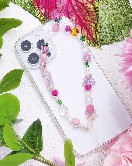 Phone Charms Cute Beaded Phone Lanyard Wrist Strap Aesthetic CellPhone Keychain Cute PhoneCharms for Women