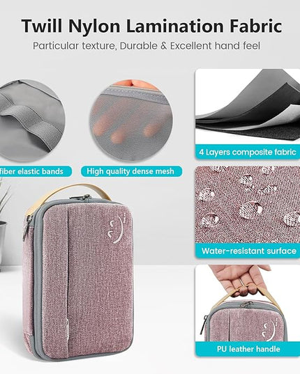 Travelkin Travel Electronic Cord Organizer Travel Case, Travel Cable Organizer Bag For Charger, Phone, Sd Card, Sim Card, Earphone, Usb Drives (Pink)